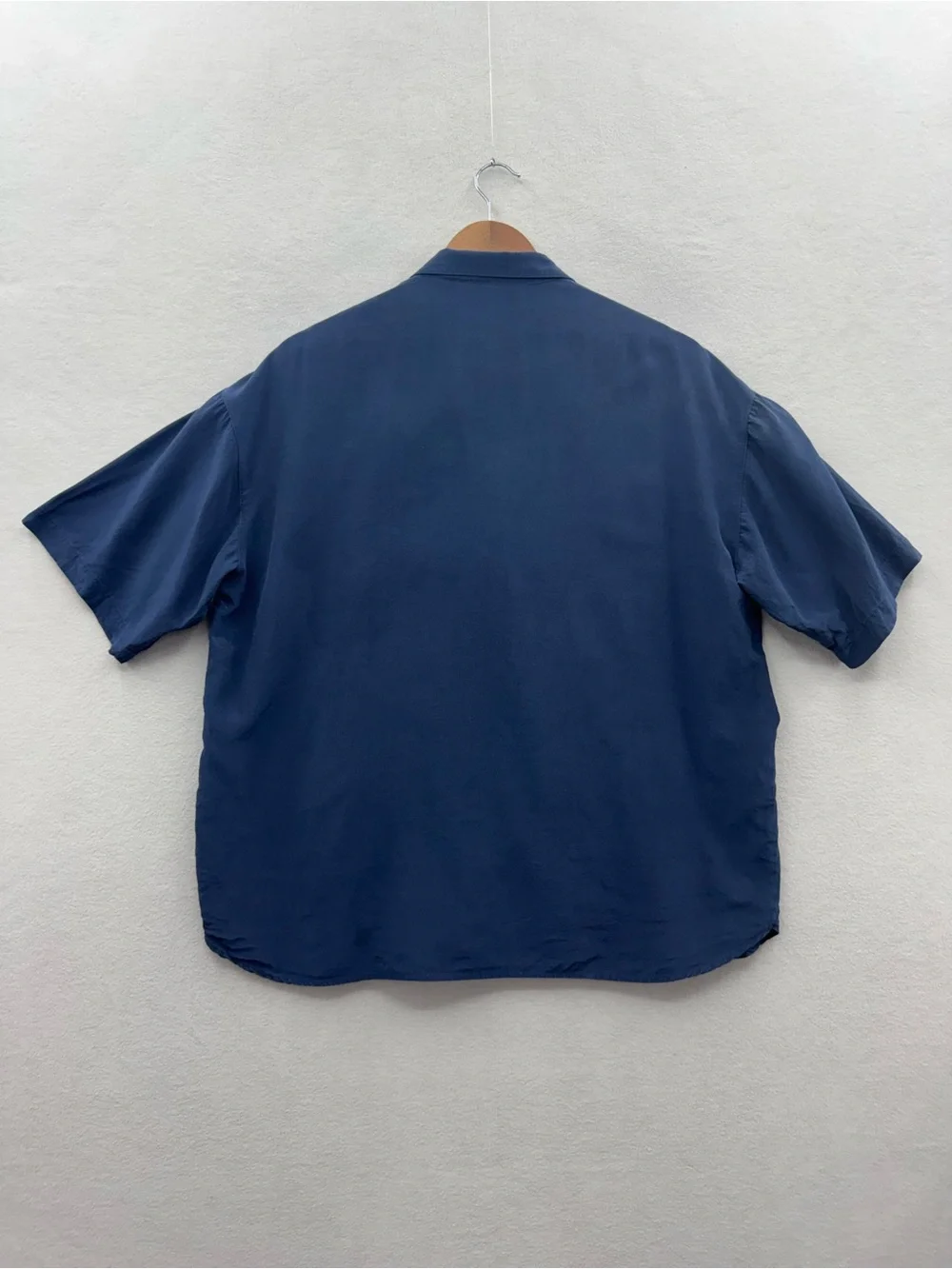 GO SILK Women’s 1X Blue Button Up 100% Silk Top